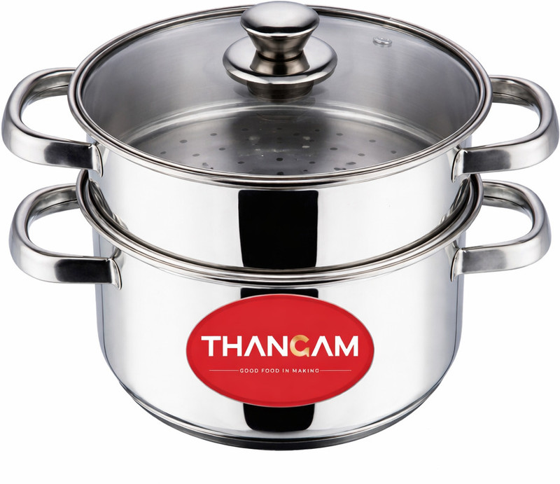 THANGAM Thangam Smart Steamer 18cm 2 Tier Stainless Steel Steam Cooker Stainless Steel Steamer(2 L)