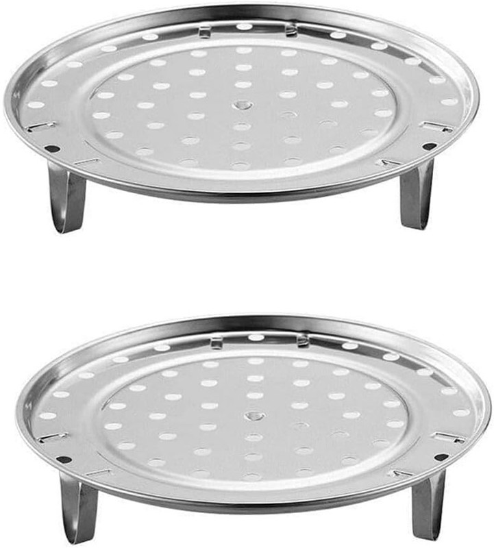 Yopple 2 PCS Stainless Steel Steamer Rack Round Steaming Tray Stainless Steel Steamer(0 L)