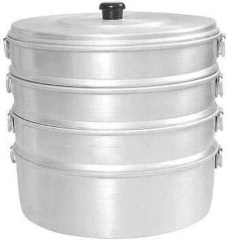 Singla vpsk momos Steamer No 8,Having 4Tier(Used For Only Home 40 Momos BakedAtOnetime) Aluminium Steamer(4 L)