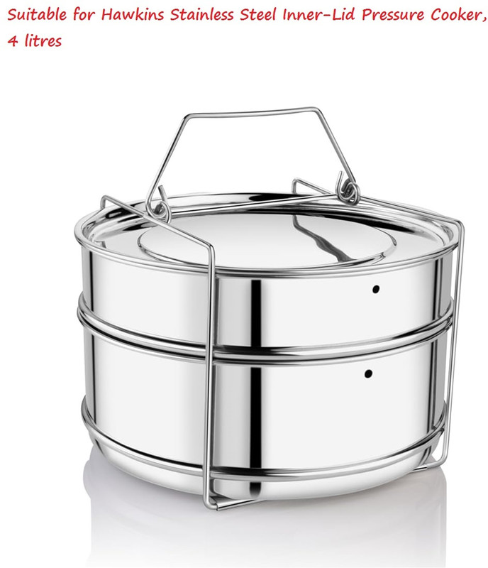 PRV Suitable for Hawkins Stainless Steel Inner-Lid Pressure Cooker, 4 litres Stainless Steel Steamer(1.2 L)