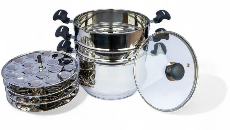 POOJAall Multipurpose Stainless Steel Steamer | Puttu, Idli & Healthy Steamed Foods Stainless Steel Steamer(2 L)