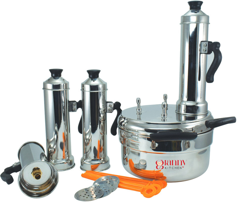 Granny Kitchen Stainless Steel 4-in-1 Puttu Maker | Traditional Kerala Puttu Maker Stainless Steel Steamer(3.5 L)