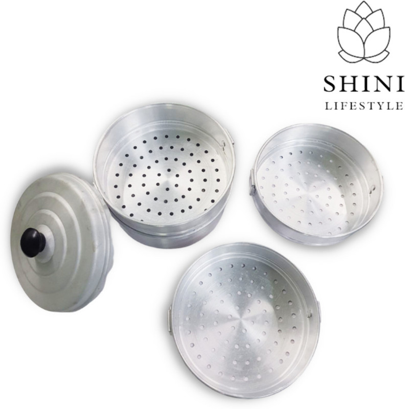 SHINI LIFESTYLE ALUMINIUM MOMOS STEAMER, Momos Maker & Steamer with Handles, momo stand Aluminium Steamer(7 L)