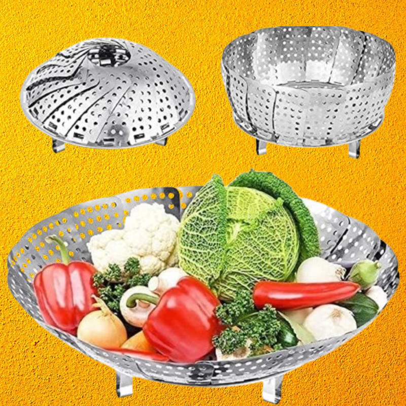 TIADINE Fine Mesh Steamer Holes for Small Ingredient Safety Steel Steamer(1 L)