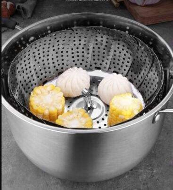 SHOPHOUSSES STREET Basket Food Steamer Veggie Steamer Stainless Steel Steamer(0.5 L)