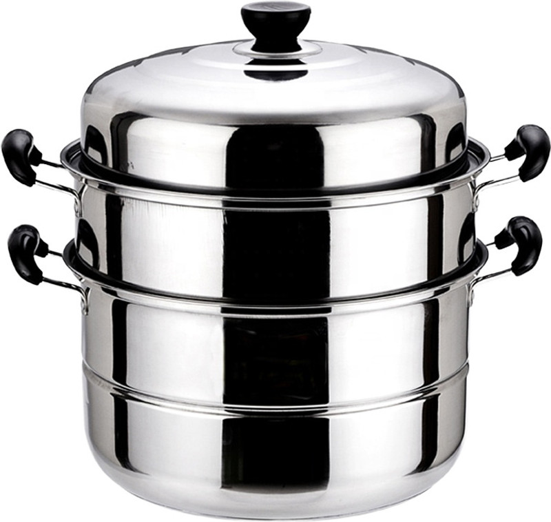 Yopple 2 Layer Eco-Friendly Stainless Steel Food Steamer Pot with Pot Cover 4L Steel Steamer(3 L)