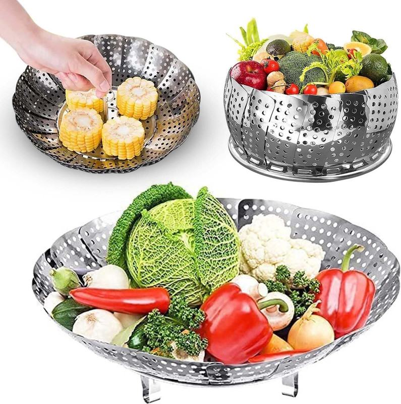 PRATYEX Foldable Steam Basket for Cooking(CHINA) Stainless Steel Steamer(2 L)