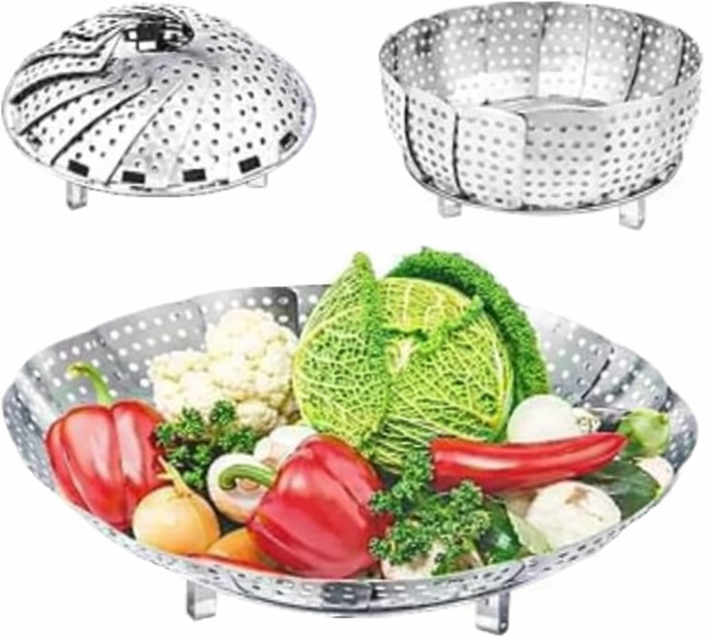 Ladki Vegetable Steamer Basket - Stainless Steel Steamer for Kitchen Stainless Steel Steamer(0.5 L)