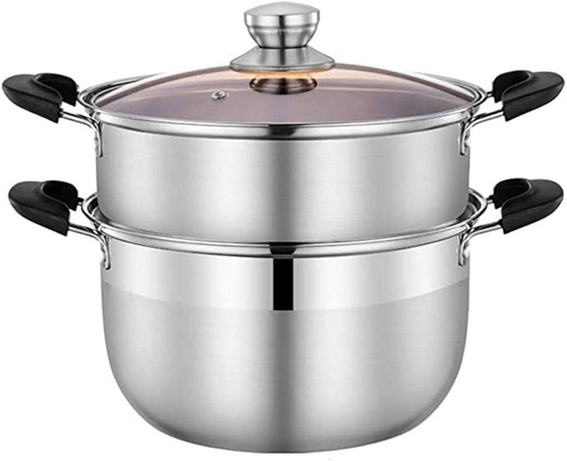 Hiki Ziki Small SS Bolier With LID Kitchen or Restaurant | Milk Pan/Tea Pan Stainless Steel Steamer(1 L)