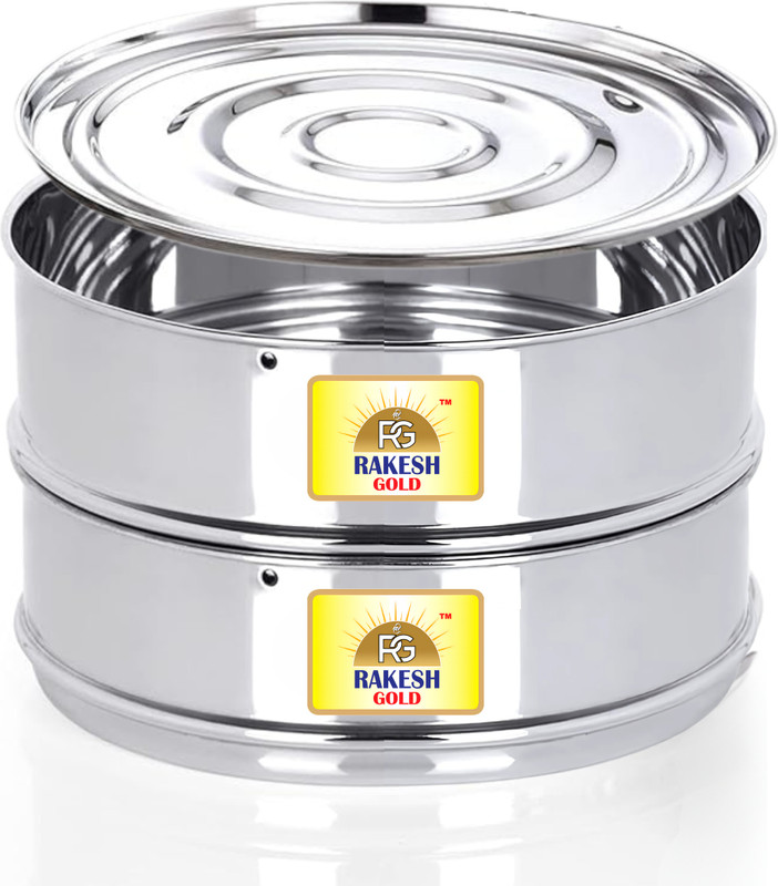 Rakesh Gold Stainless Steel Cooker containers with lid, set of 2pc suitable for 5 ltr cooker Stainless Steel Steamer(5 L)