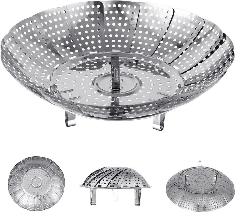 Addend Folding Expandable Steamer to Fits Various Size Pot for Momo Vegetable fish meat Stainless Steel Steamer(1 L)