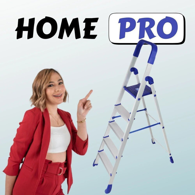 Branco 5 Step Ladder for Home Use | Aluminium Ladder | Ladder for Home | Foldable | Aluminium, Steel, Plastic Ladder(With Platform, Tool Tray)
