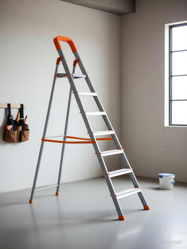 Flipkart SmartBuy 7 Step Hybrid Heavy Duty Foldable Aluminium Ladder(With Platform, Tool Tray)