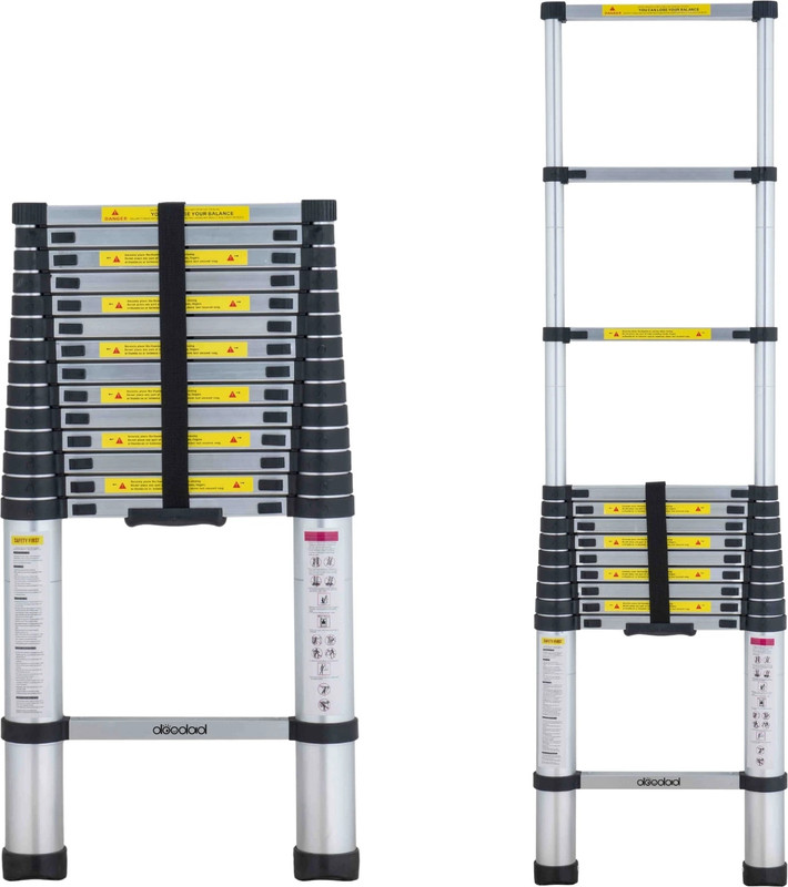 doodad 16.5 ft Telescopic Ladder -15 Steps, 5m Expandable With Auto Lock System Aluminium Ladder