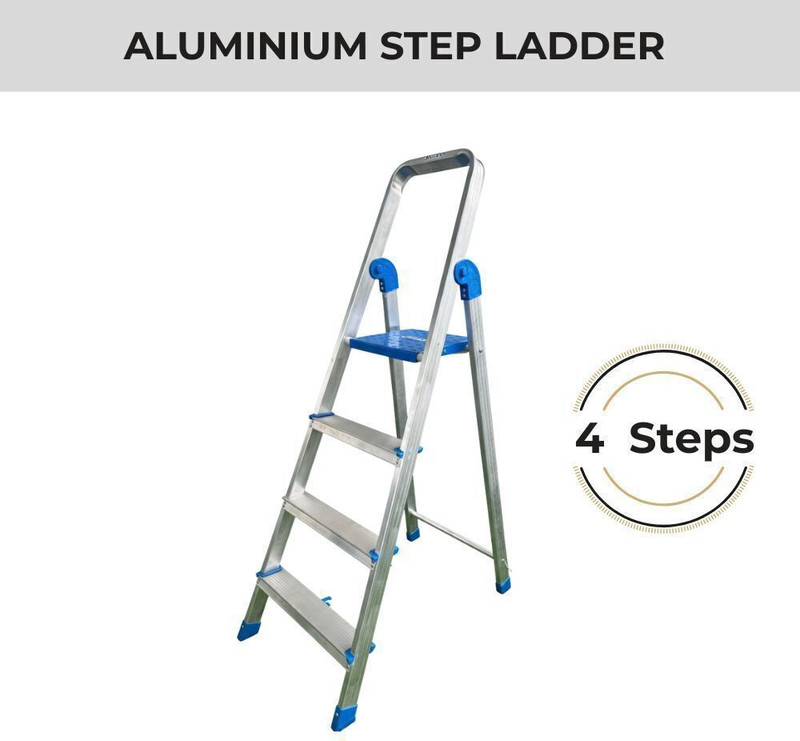 doodad 6 Step 100% Aluminium material | No Steel Parts | Rust-Free Step Ladder for Home Aluminium Ladder(With Platform)