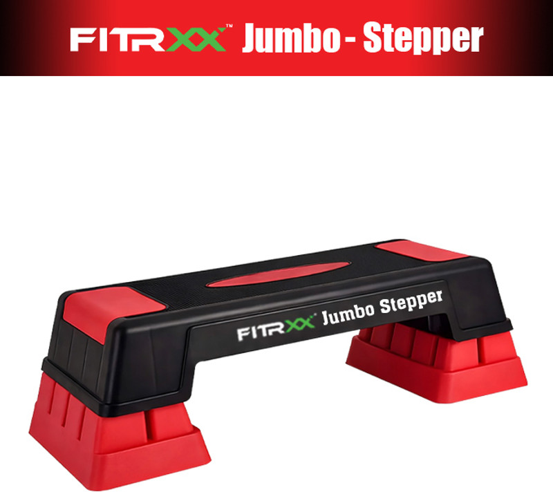 FITRXX Aerobic Jumbo Stepper, Adjustable Riser Height | for Aerobics, HIIT Stepper(Black)