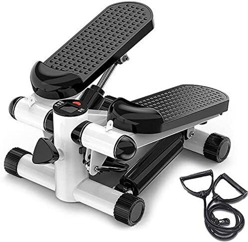 FLOVTRIX Twist Stepper Machine with Resistance Bands, LCD Monitor ,Gym Cardio Exercising. Stepper(Black, White)
