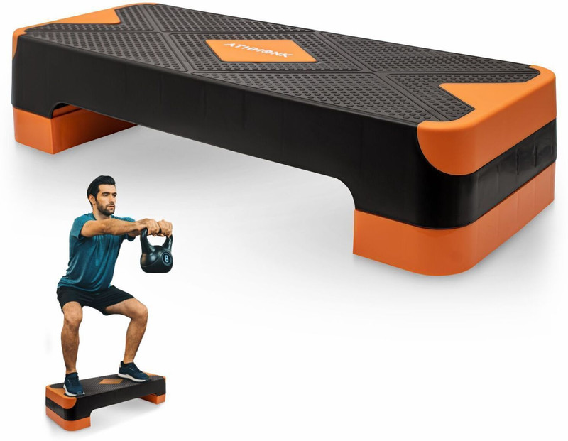 Athmonk Adjustable Aerobic Stepper Ultimate Equipment Gym Stepper For Home Workout Stepper(Orange)