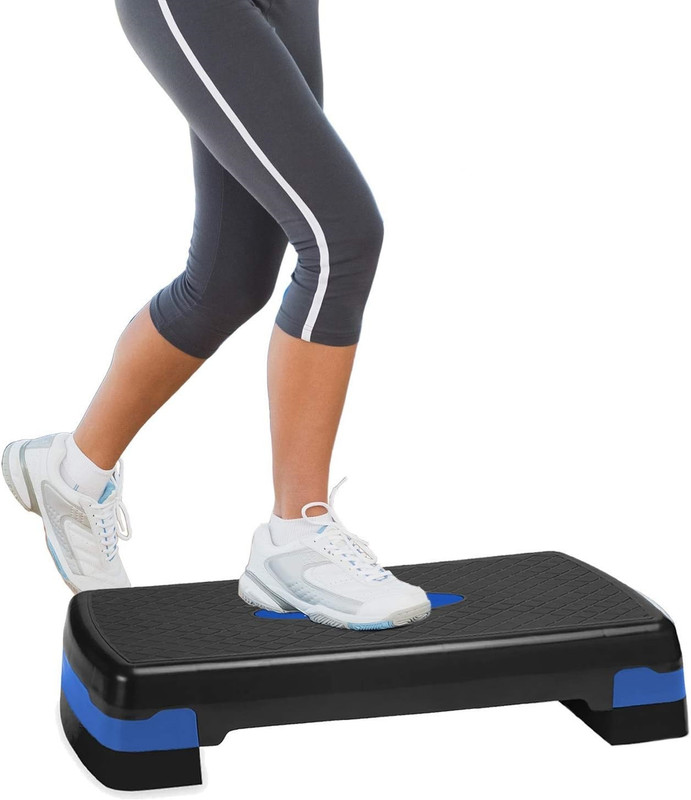 squarefit Adjustable Workout Aerobic Stepper Step Platform Trainer Stepper(Grey)