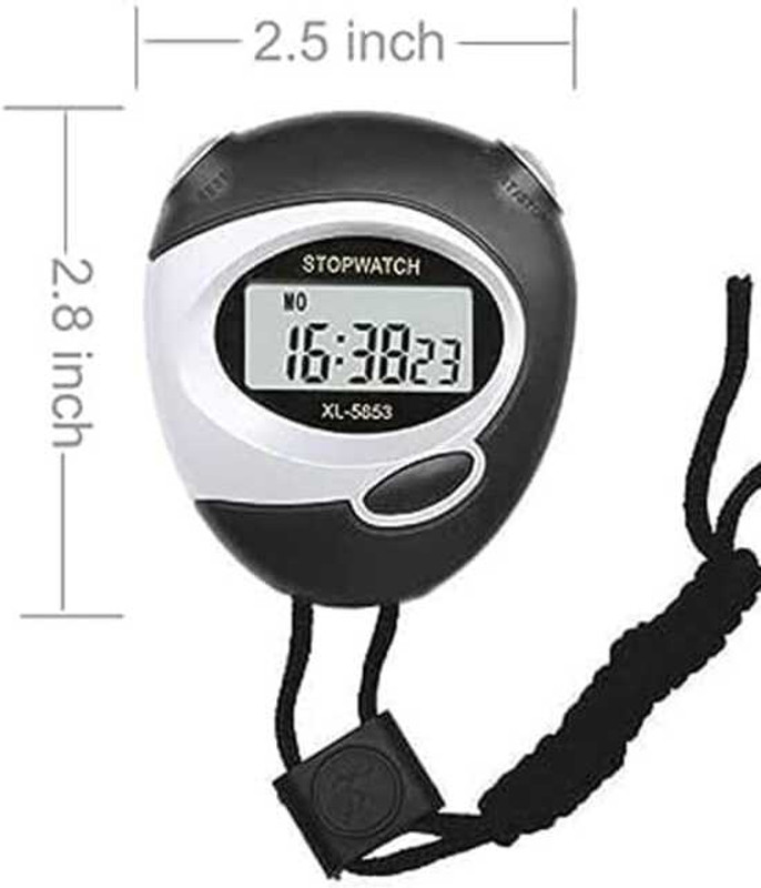 MCP Digital Sports Stopwatch Timer Stepper(Black, Grey)