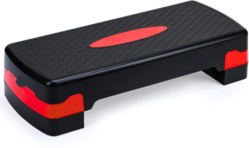 MAPACHE Stepper 78cm – 3 Level Adjustment Aerobic Stepper Platform(Grey, Black & Red) Stepper(Multicolor)