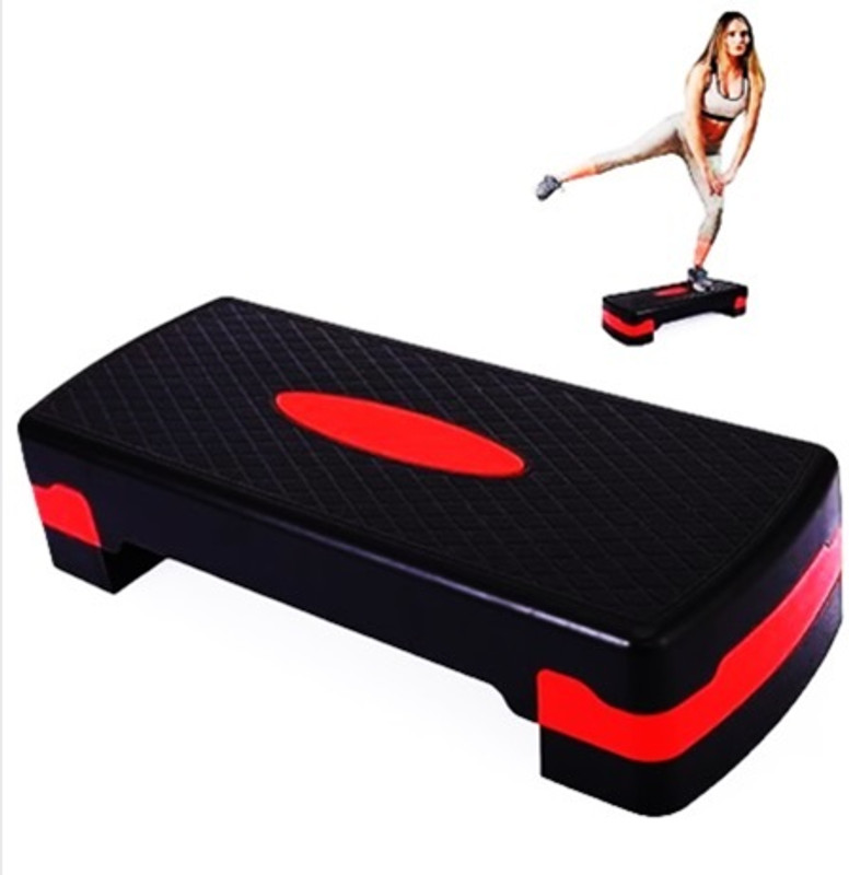 colado Aerobic Stepper| Adjustable Riser, Non-Slip Surface 68CM (Red & Black) Stepper(Red)