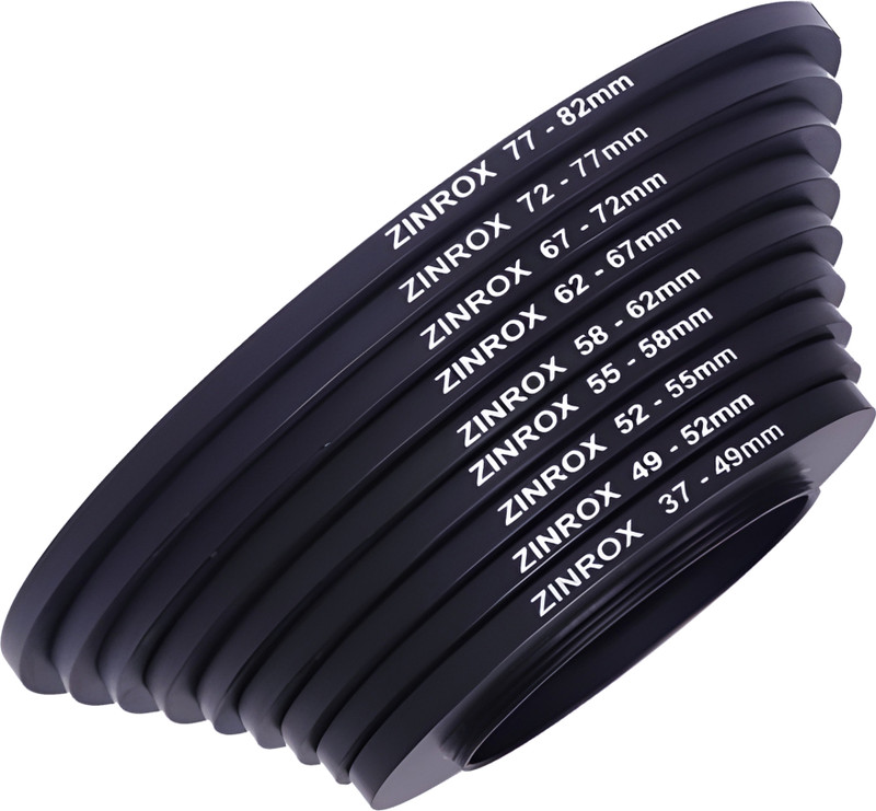 ZINROX 37mm to 82mm Step Up Lens Filter Adapter Rings, Set Of 9 Pcs - Stepping Up Ring Step Up Ring(37 - 82 mm)