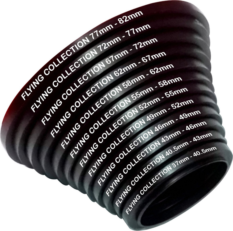 FLYING COLLECTION 37mm-82mm Step Up Lens Filter Ring 37-40.5mm,40.5-43mm,43-46mm,46-49mm,49-52mm, 52-55mm,55-58mm,58- 62mm,62-67mm,67-72mm,72-77mm,77-82mm Step Up Ring(37 - 82 mm)