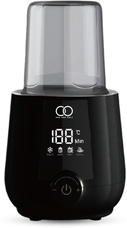ONE AND ONLY Baby Bottle Sterilizer & Warmer | 2-in-1 Steam Sterilizer | BPA-Free & Compact - 2 Slots(Black)