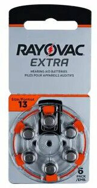 Rayovac Hearing Aid Batteries size13 1 strip (6 Batteries) RA13 Stethoscope Case(NA)