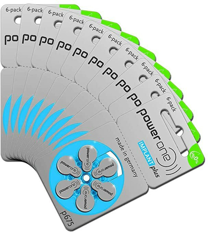 POWERONE P675 Implant Plus Hearing Aid Battery 2 Patta ( 12 Batteries ) Hearing Aid Battery Size 675 Stethoscope Case(Blue)