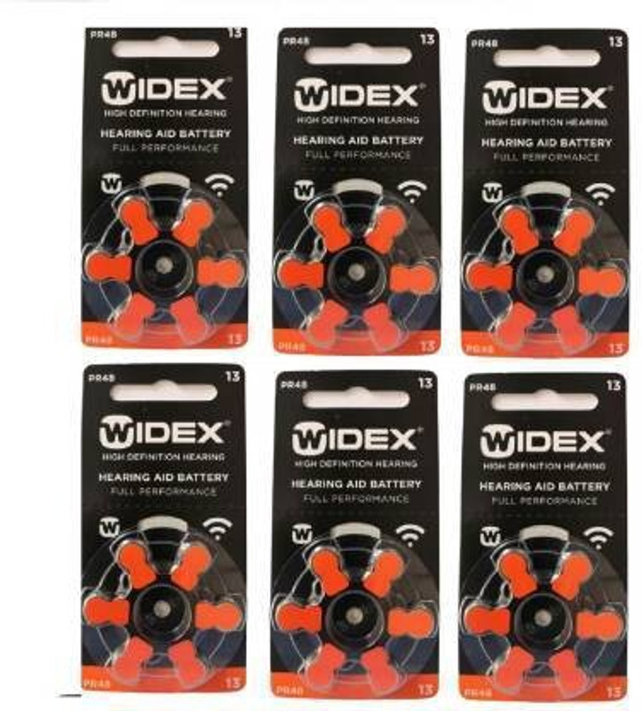 Widex P13 Hearing Aid Battery (6X6 strip) 36 Cells Hearing Aid Battery Stethoscope Case(Red)