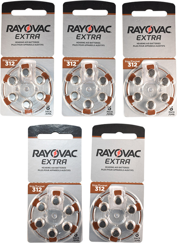 Rayovac Hearing Aid Batteries Size 312 6 Strips (36 Batteries) Stethoscope Case(Brown)