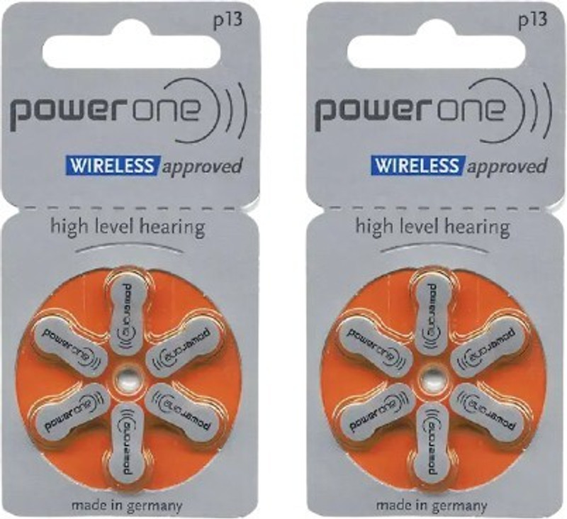 Power one P13 Hearing Aid Battery (6X2 strip) 12 Cells Hearing Aid Battery Stethoscope Case(Silver)