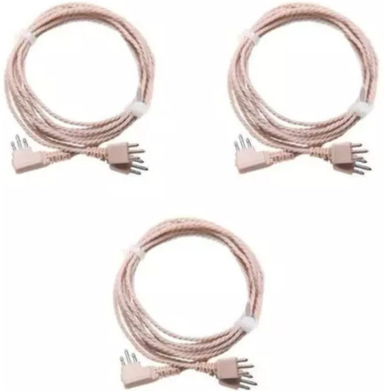 Aika 3 Pin Hearing Aid Receiver Cable Cord (PACK-3) For Pocket Style 3 Pin Wire Identification Tag(Black)