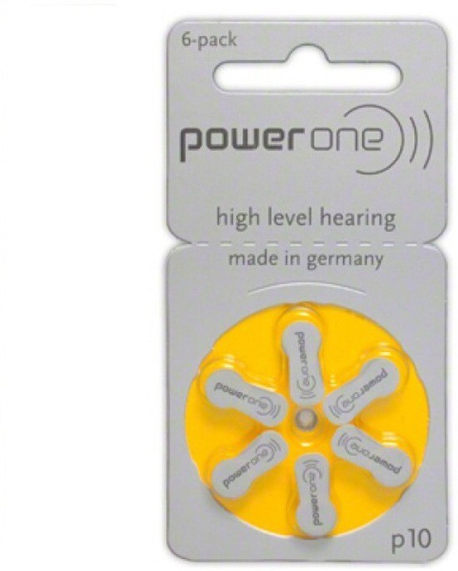 Power one Zinc P10 Hearing Aid Batteries(Yellow)