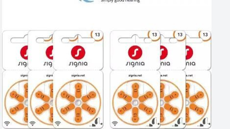 Varta Signia Hearing Aid Battery Size 13 Pack of 6 Strips 36 Battries 1336 Stethoscope Case(Orange)
