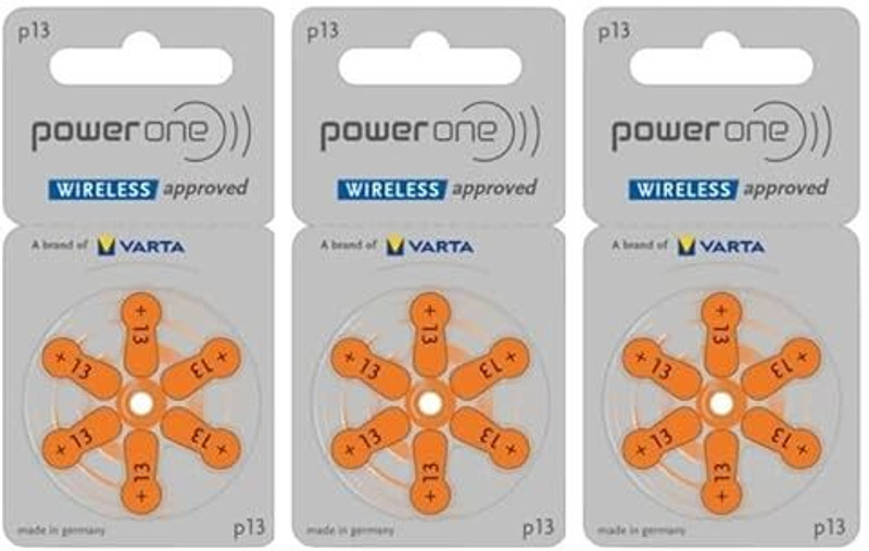 POWERONE Size P13 Hearing aid batteries P13- 18 Batteries Stethoscope Case(Orange)
