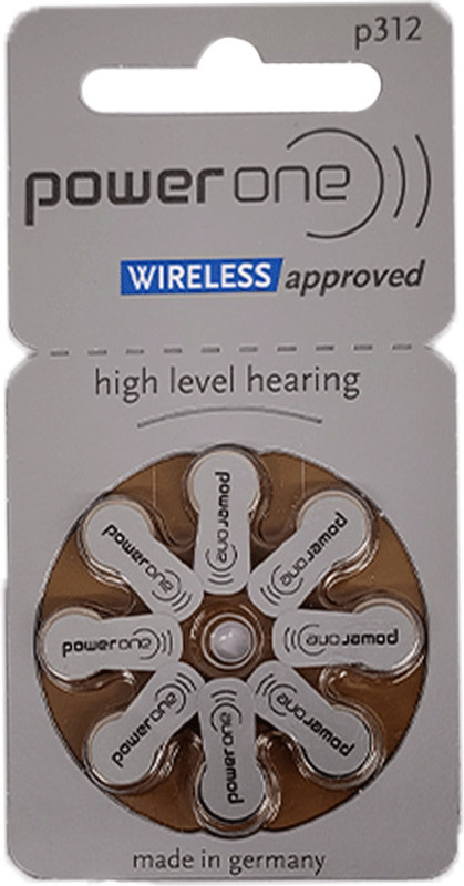 POWERONE Hearing Aids Batteries Size 312 (8 Batteries) | PO312 hearing aid battery (Pack of 1) Stethoscope Case(Brown)