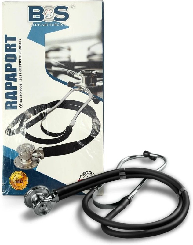 Bos Medicare Surgical Rappaport Dual Head Bosm Black ss Rap-Black-01 Stethoscope Case(Black)
