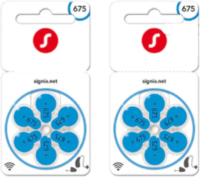 Cityhealth Signiaa Size P675- 1.45V Hearing Aid Batteries | 2 Packet (12 Batteries ) BTE Model Hearing Aid Battery Size P675 Stethoscope Case(Blue)