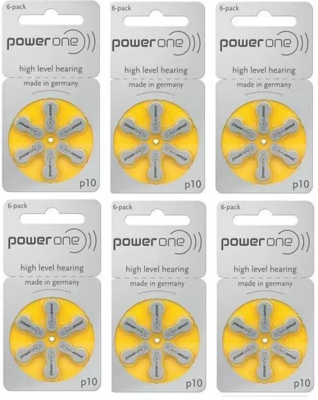 POWERONE Size 10 Hearing Aids Batteries (24 Battteries) | PO10 hearing aid battery (Pack of 3) Stethoscope Case(Yellow)