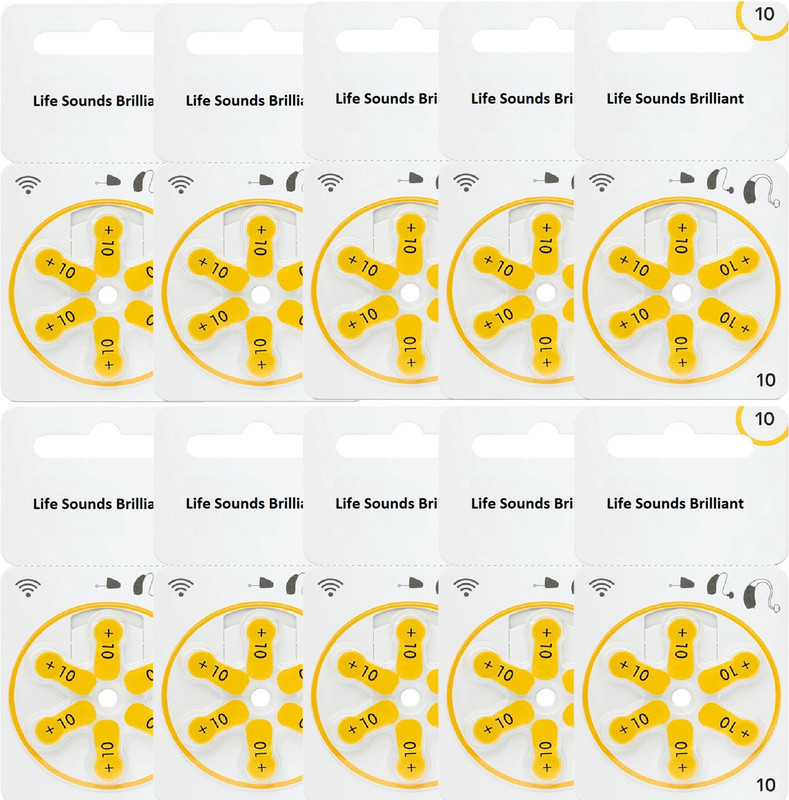 CARE2HEAR Premium Hearing Aid Battery For All Types of Hearing Aid Devices (P10-60 Pcs) P10 Hearing Aid Battery Stethoscope Case(Yellow)