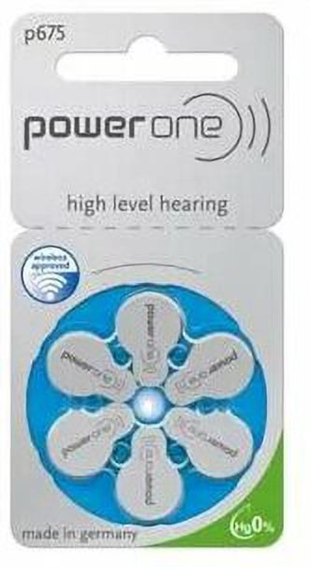 Power one P675 Hearing Aid Batteries 1.45V 1 Strip (6 Batteries) Stethoscope Case(Blue)