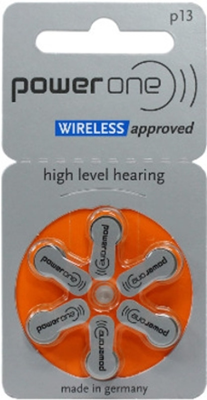 POWERONE PO-13 Hearing Aid Battery pack of 1 Strips (6 Batteries) PO- 13 Identification Tag(Orange)
