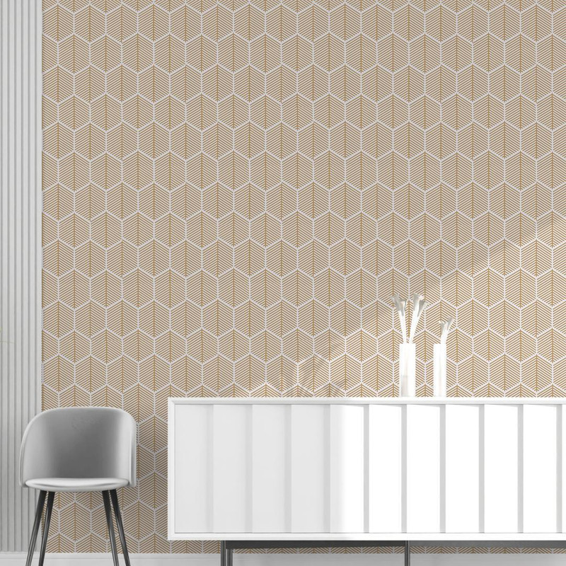 doodad 500 cm x 45 cm Waterproof Abstract Vinyl Wallpaper(Gold)