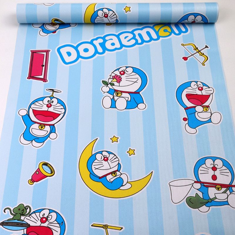 RedBloom 45 cm x 300 cm Waterproof Animation & Cartoons PVC Wallpaper(Blue)