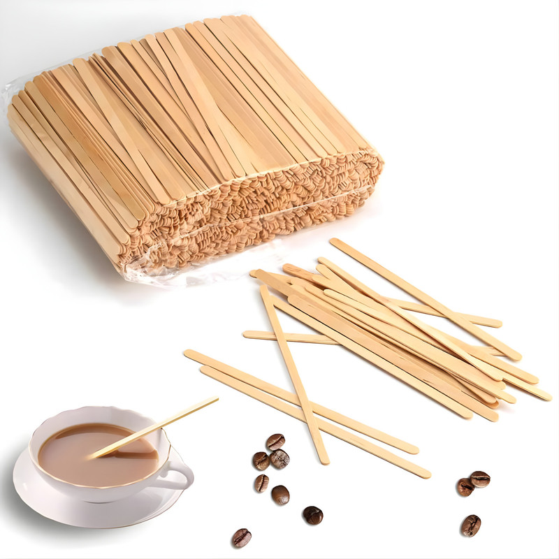 KITHOME 400 Disposable Coffee Stir Sticks, DIY Crafts (5.5inch/14 CM) | Wooden Stirrer Wooden 14 cm Stirrer(Beige Pack of 400)