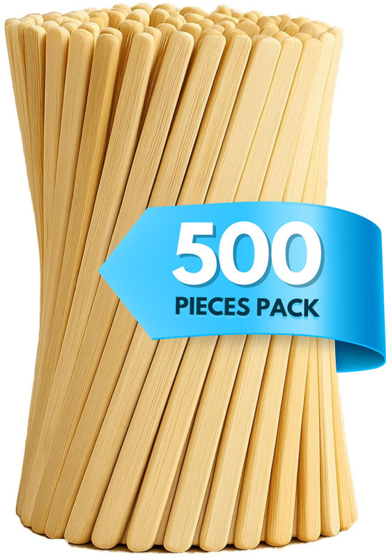UCORPS Coffee Sticks Wood Stirrers 500pcs Pack Wooden 11 cm Stirrer(Beige Pack of 500)