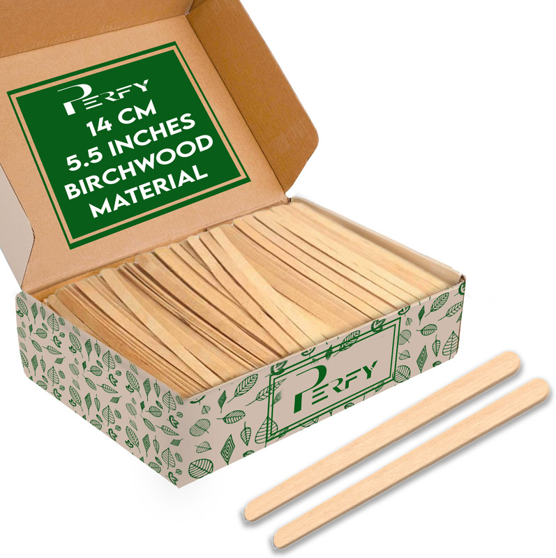 PERFY Disposable Wooden Tea Stirrers | 5.5 Inch | Ideal for Festivals & PartiesPack-25 Wooden 14 cm Stirrer(Brown Pack of 25)